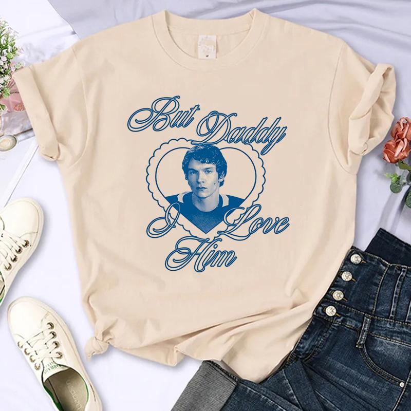 Lässige Gothic T-Shirts Oberteile Damen Grafik Vintage T-Shirt Heated Rivalry Print Rundhals Ärmel T-Shirt Kleidung Ästhetische Kleidung
