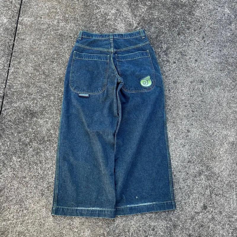 Hohe Taille Weites Bein Jeans Herren Streetwear Hip Hop Vintage Lockere Passform Gerader Schnitt Herbst