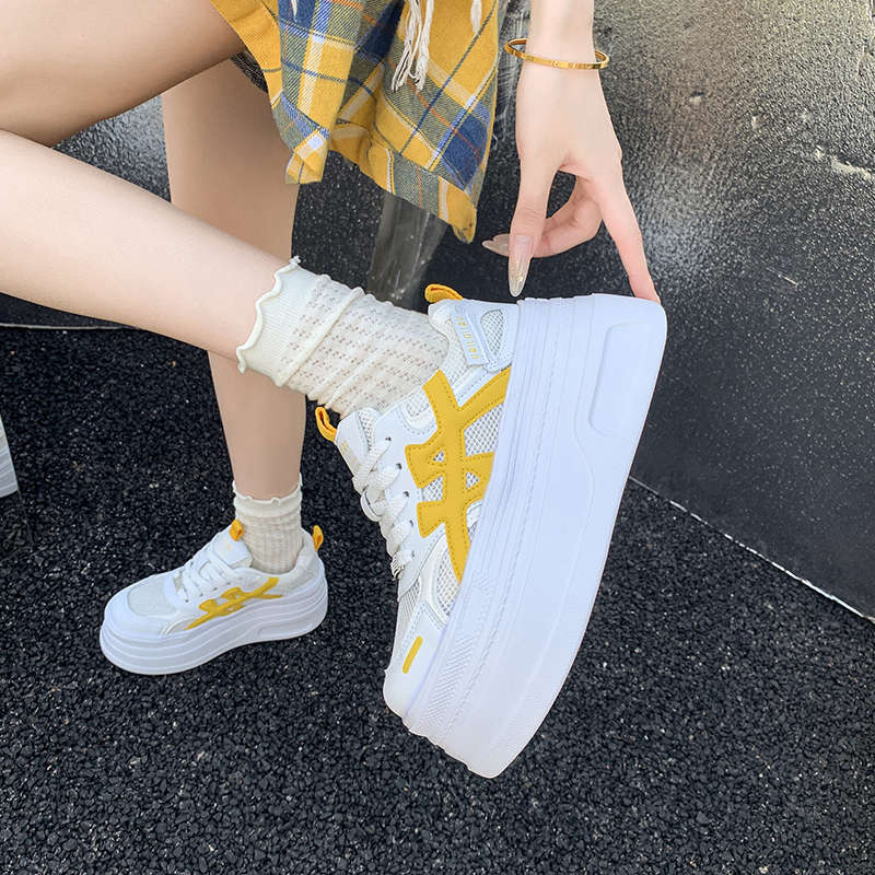 Thick-soled mesh women's summer new hollow breathable dad shoes casual board shoes soft-soled muffin shoes