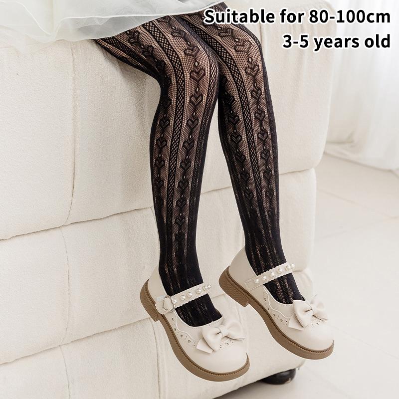 Summer Fashion Girls Tights Nylon Breathable Mesh White Black Children Princess Pantyhose Elasticity Leggings For 3-12Y