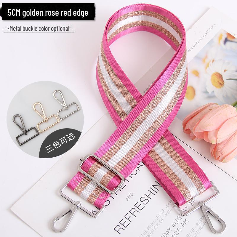 

Регулируемый широкий ремень для сумки золотого и серебряного цвета шириной 5 см: Универсальный аксессуар на плечо для женщин Light Gold Buckle