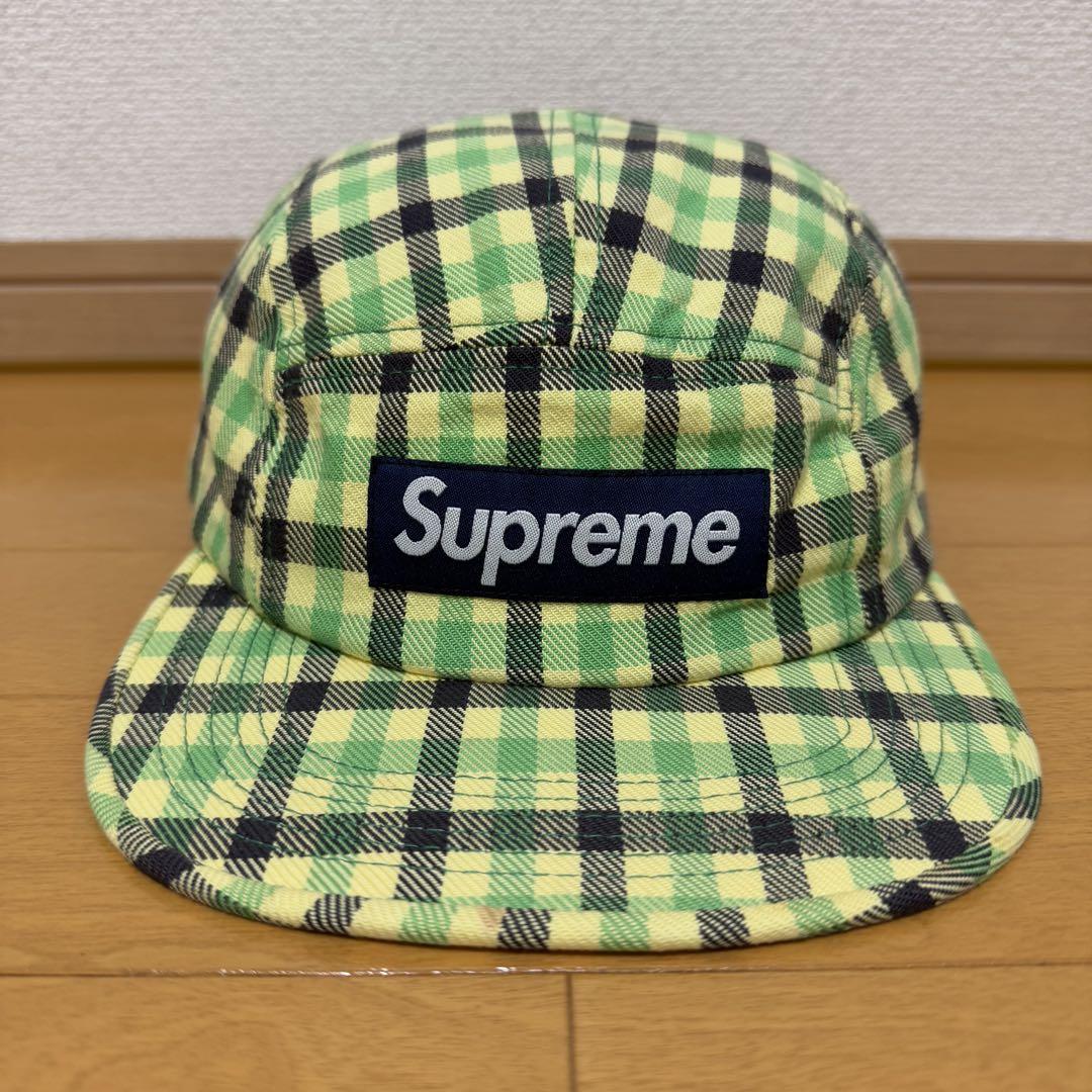 

[USED] Supreme Glen Check Camp Cap Green 11ss