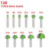 8-Pattern Round Bottom & Head Woodworking Milling Cutter, Grooving & Trimming Router Bit for Engraving & Bakelite Milling