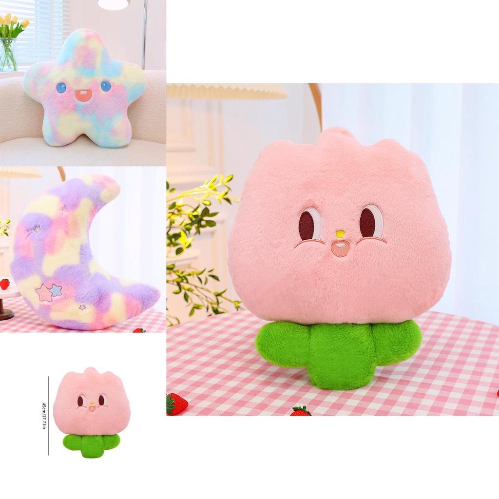 Cute Plush Moon And Star Sleeping Pillow For Girls