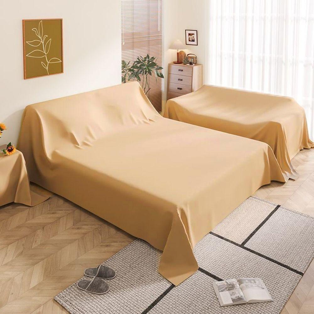 Breathable Furniture Protective Cover Solid Color Sofa Cover Household Furniture Dust Cover Bed