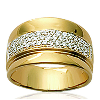 Vergoldeter Ring „Göttin“ aus Weißgold – 12 mm