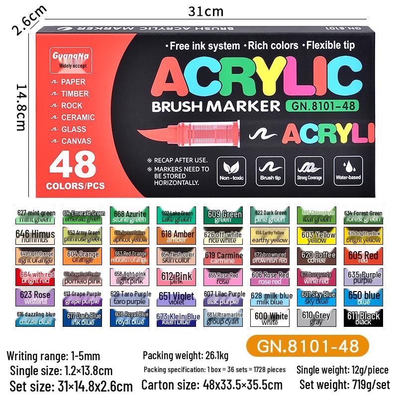 Acrylic Soft Tip Marker & Colored Pencil Set for Students & Anime Art