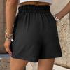 2026 Summer Fashion Women's Black Wrinkled Fabric Comfortable And Breathable Easy To Match Sexy Shorts