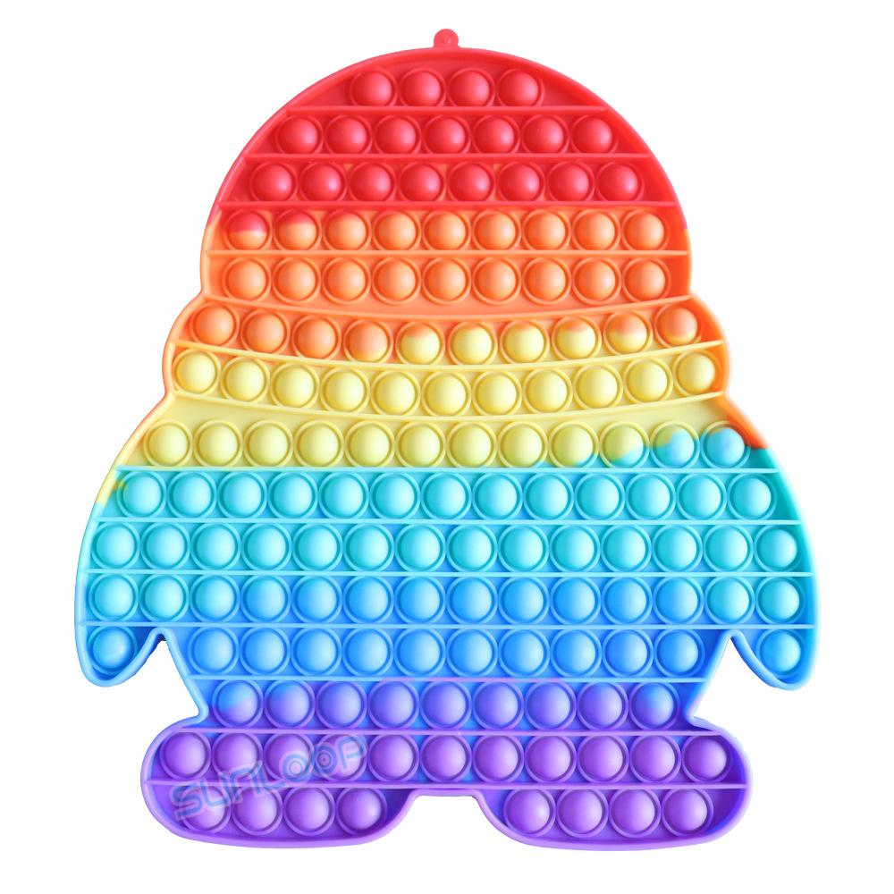 Giant Pop Fidget Toys Square Penguin Simple Dimple Big Rainbow Bubble Big Xxl Dimple Antistress Toy Stress Toy Children Gift