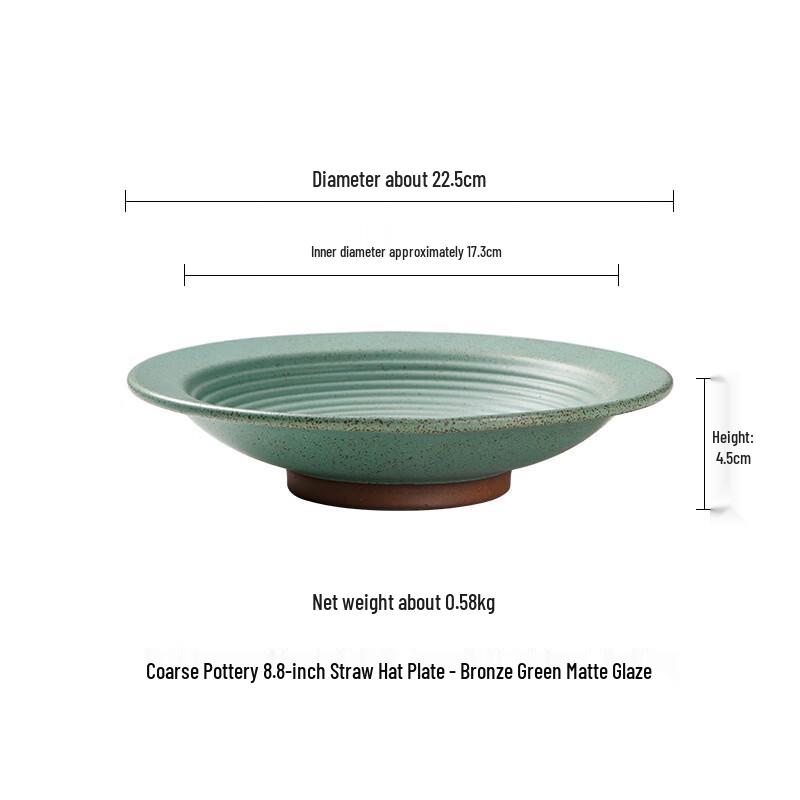 Retro Japanese Coarse Pottery Deep Plate