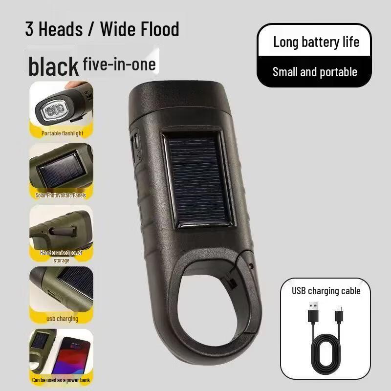 NuFeng Multi-Function Solar Hand-Crank Camping Flashlight