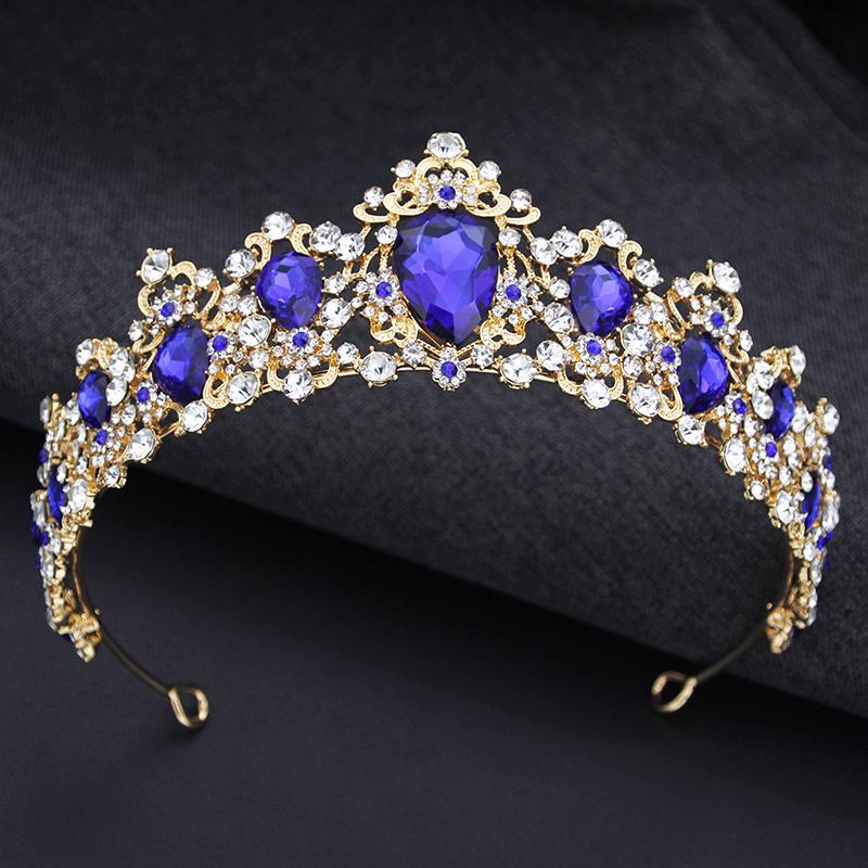 Baroque Big Water drop Tiara For Women Wedding Crown Birthday Party Elegant Crown Bridal Hair Jewelry Accessories