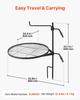 Heavy Duty Swivel Campfire Grill, 62cm Round Portable Camping Grill Grate, Sturdy Steel BBQ Mesh, 360° Height Adjustable Over Fire Pit with Support