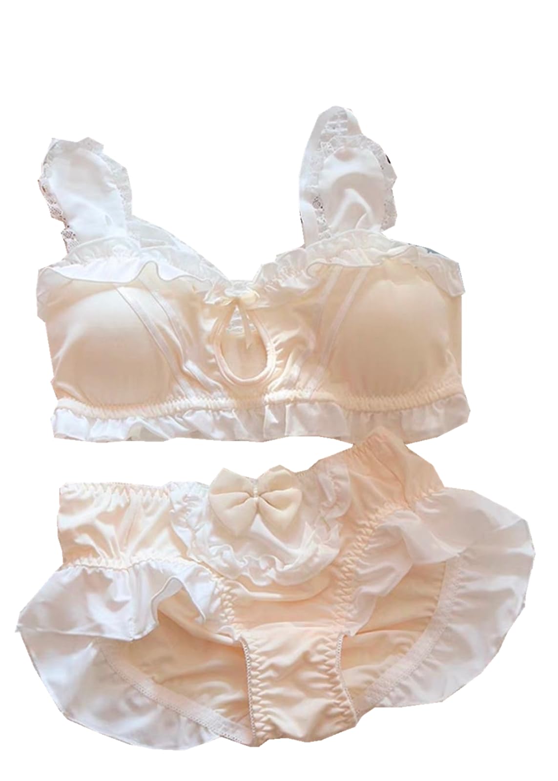 

Mimomomm Кролик Ленточное Бра и Трусики и Трусики и Японский Комплект Горничной для Мужчин и Женщин, Беспроводной, Милый, Унисекс, Мужские Женские Брифы, Нижнее белье, жёлтый