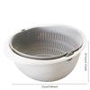 Kitchen Rotatable Double Drain Basket Fruits Vegetables Washing Storage Basket Strainers Bowl Cleaning Filter Colander Tool