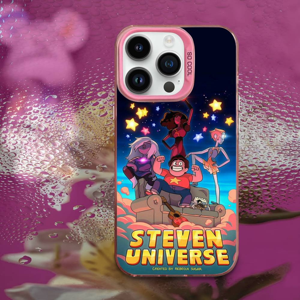Cartoon S-Steven Universe Phone Case For iPhone 16,15,14,13,12,11,Mini,Pro,E,MAX Pink Candy Matte Shockproof Cover iPhone16se4