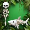 Skelettfigurer Harts Skelett och Haj Staty Halloweenprydnad Gotisk Skrivbordsstaty för Bord Nattduksbord Bokhyllor