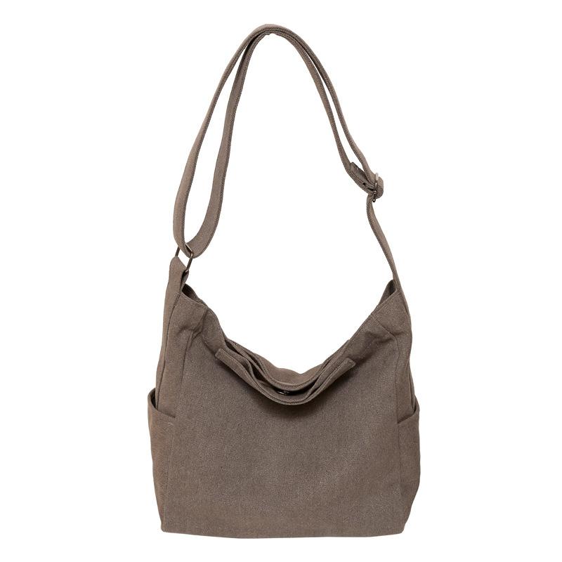 Women'S Spring New Commuting Canvas Bag Large Capacity Versatile College Student Shoulder Tote Bag
