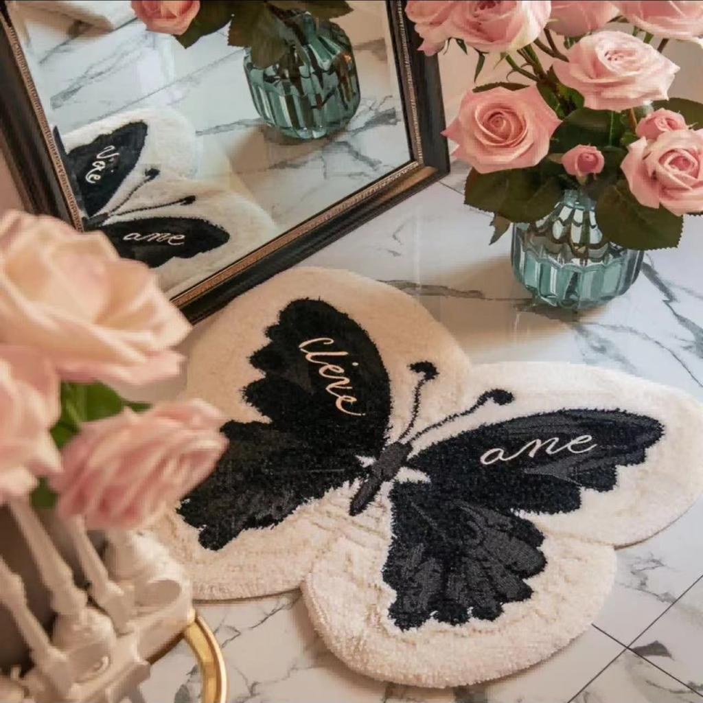 Butterfly Shaped Living Room Carpet Bedroom Entrance Floor Mat Anti-slip Bathroom Mat