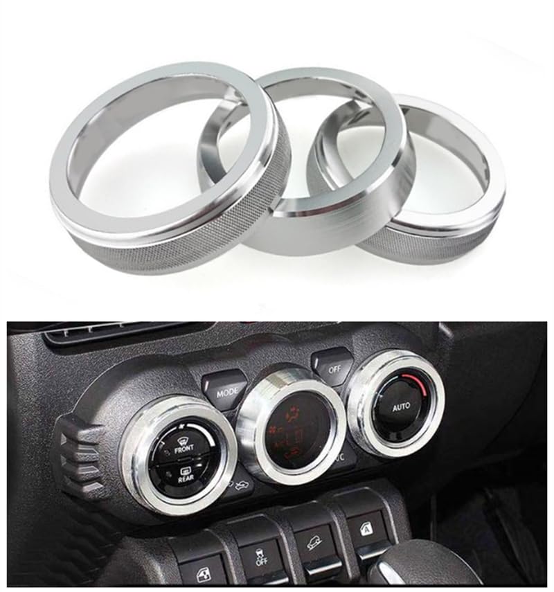New Jimny/Jimny Sierra Aluminum Air Conditioning Dial Cover Set of 3 | Custom Parts