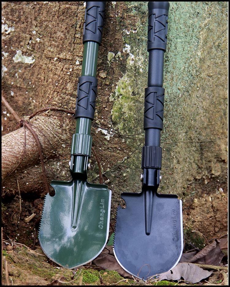 Military Survival Gear: Multi-functional Folding Manganese Steel Engineer's Shovel for Camping