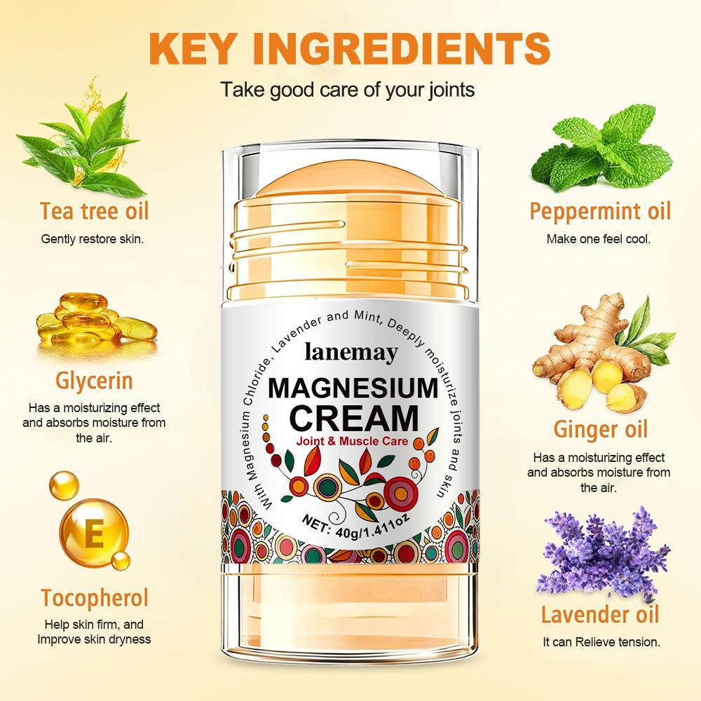 Magnesium Cream Stick-Reduce Swelling By Promoting Local Blood Circulation-Enhance Joint Flexibility-40g