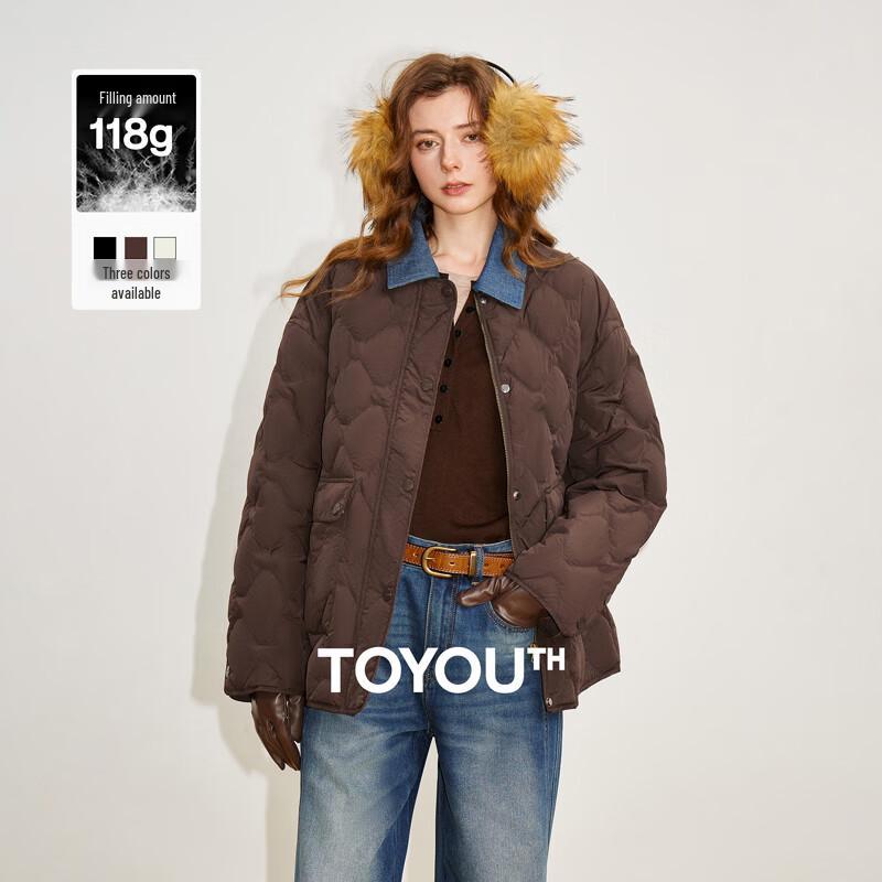 Chuyu Women s Denim Collar Down Jacket L