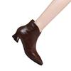 Low-heeled pointed mother shoes autumn and winter new boots temperament side zipper casual leather boots