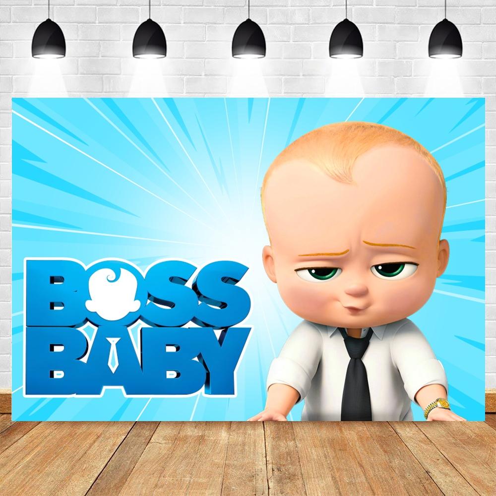 Boss Baby Thema Achtergrond Meisje Jongen Verjaardagsfeest Kinderkamer Decoratie Fotografie Achtergrond Gepersonaliseerd Naam Poster Banner