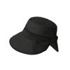 Solid Color Summer Sun Hat Bowknot Bucket Hat Portable Sunscreen Visor Cap  Travel