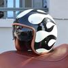 S68-DOT Certified 3/4 Open Face Motorcycle Helmet Shell Lightweight Breathable Retro Unisex Adult Scooter Cruiser Safety Helmet