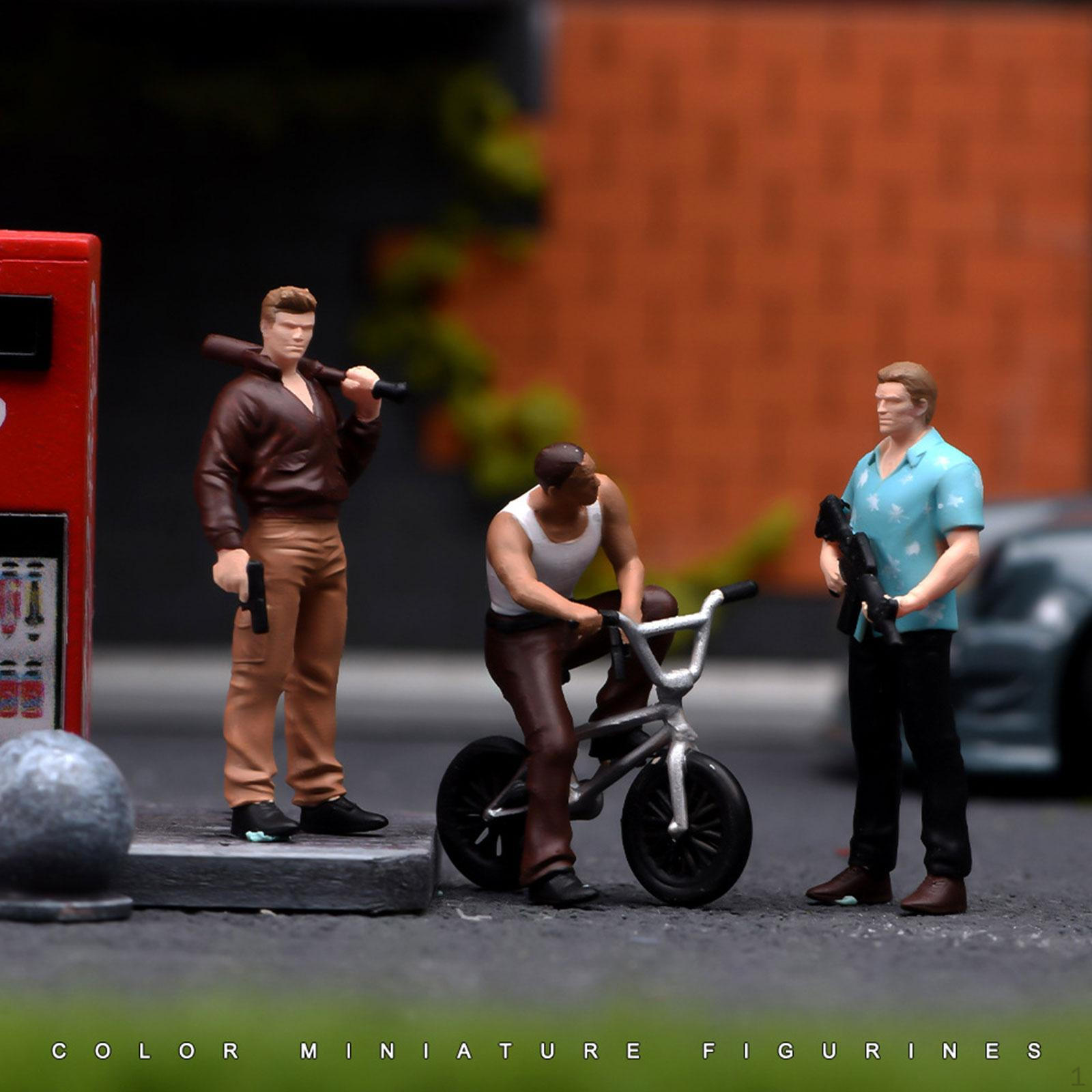 1:64 Scale Male Figures People Figurines Photo Props Role Play Resin Miniature