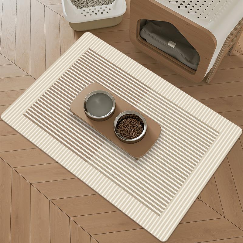 Pet Eating Mat Cat Dog Floor Mats Waterproof Urine-proof Carpet Black White Advanced Minimalist Home Decoration Rug for Kitchen