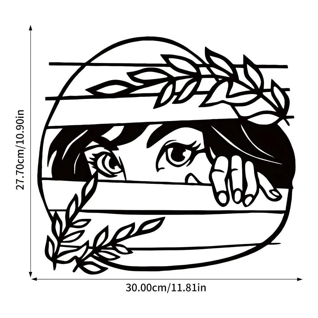 

Инновационный декор для стен из металла Peep Eyes - уникальная табличка с изображением подглядывающей феи, геометрическое стальное искусство для украшения спальни светло-серый