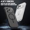 KEYSION Translucent Matte Case for MagSafe for iPhone 17 Pro Max Soft Silicone+PC Wireless Charging Shockproof Phone Back Cover