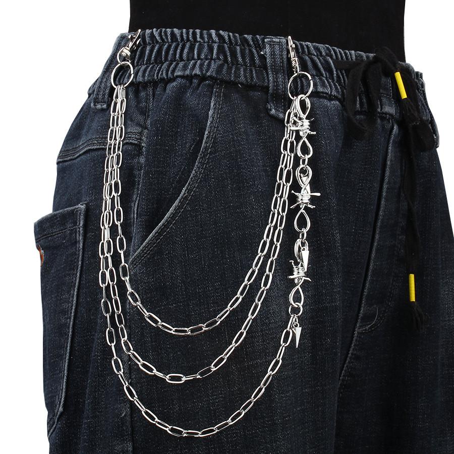 Punk Style Metal Body Chain With Spiky Pendant For Unisex Hiphop Fashion