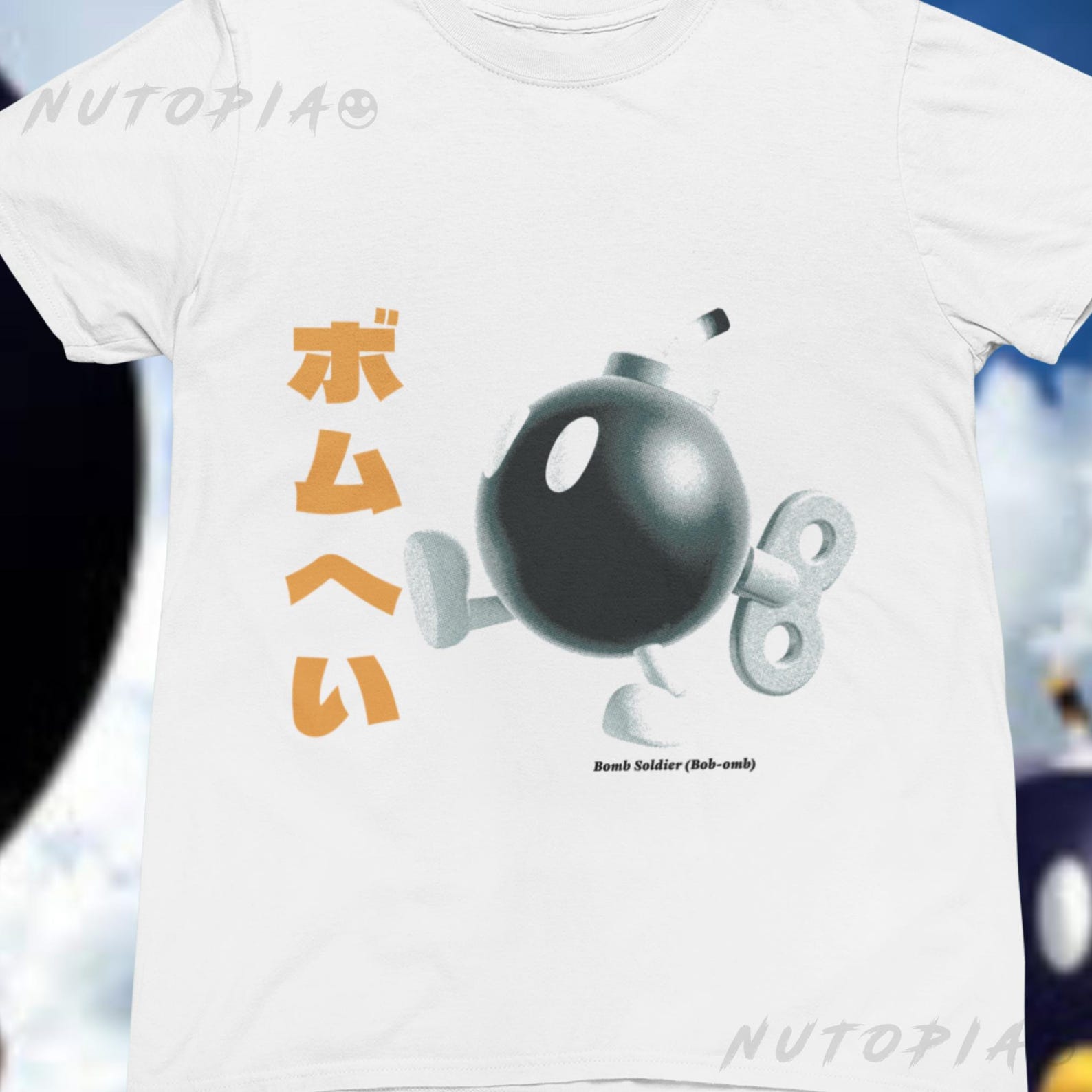 Super Mario 64 Shirt: Bob-Omb Japanese Text Retro Gamer Tee L