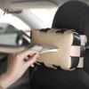 Artificial Leather Tissue Box Checkered Box, with Flip-Open Top, PU Holder, Durable Case Stain-Proof Facial Dispenser, for Bathroom Car Bedroom