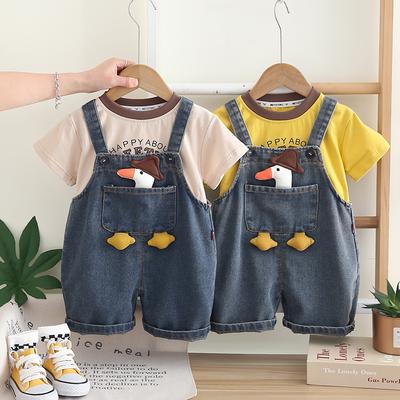 Baby Boys Girls Clothes Suit Summer Children Boys T-Shirt Overalls 2Pcs/Sets Toddler Casual Costume Infant Kids Tracksuits