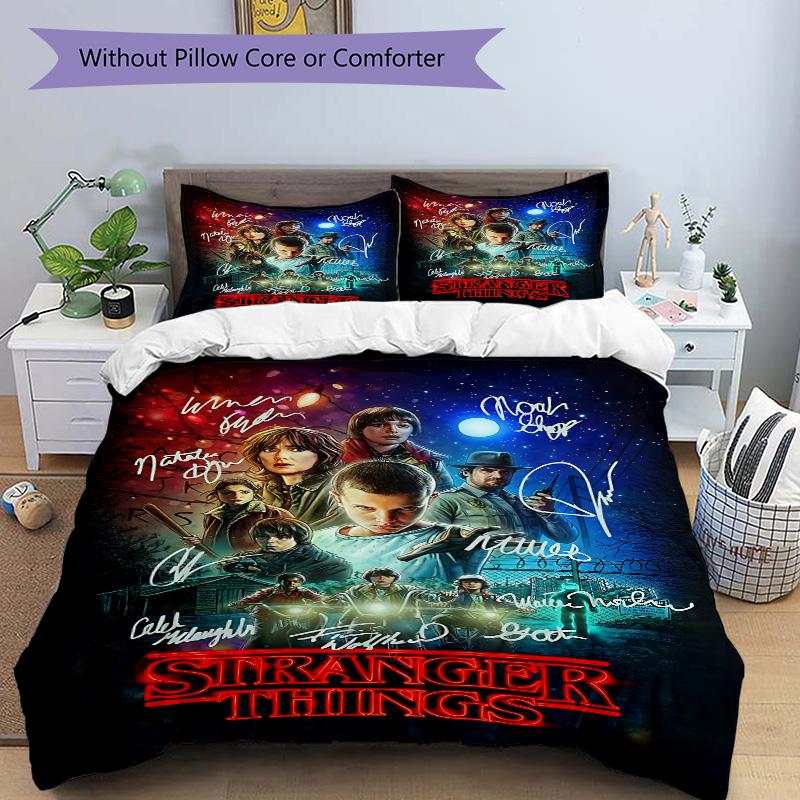 Stranger Things Poster Print 3Pcs Bedding Setduvet Cover With 2 Bedropillowcase Home Birthday Gift