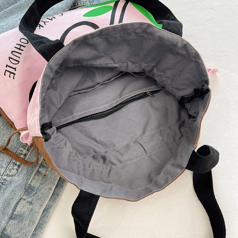 Large Capacity Flower Shoulder Bag Korean Style Printed Handbag Lightweight Cloth Tote Bag  Outdoor