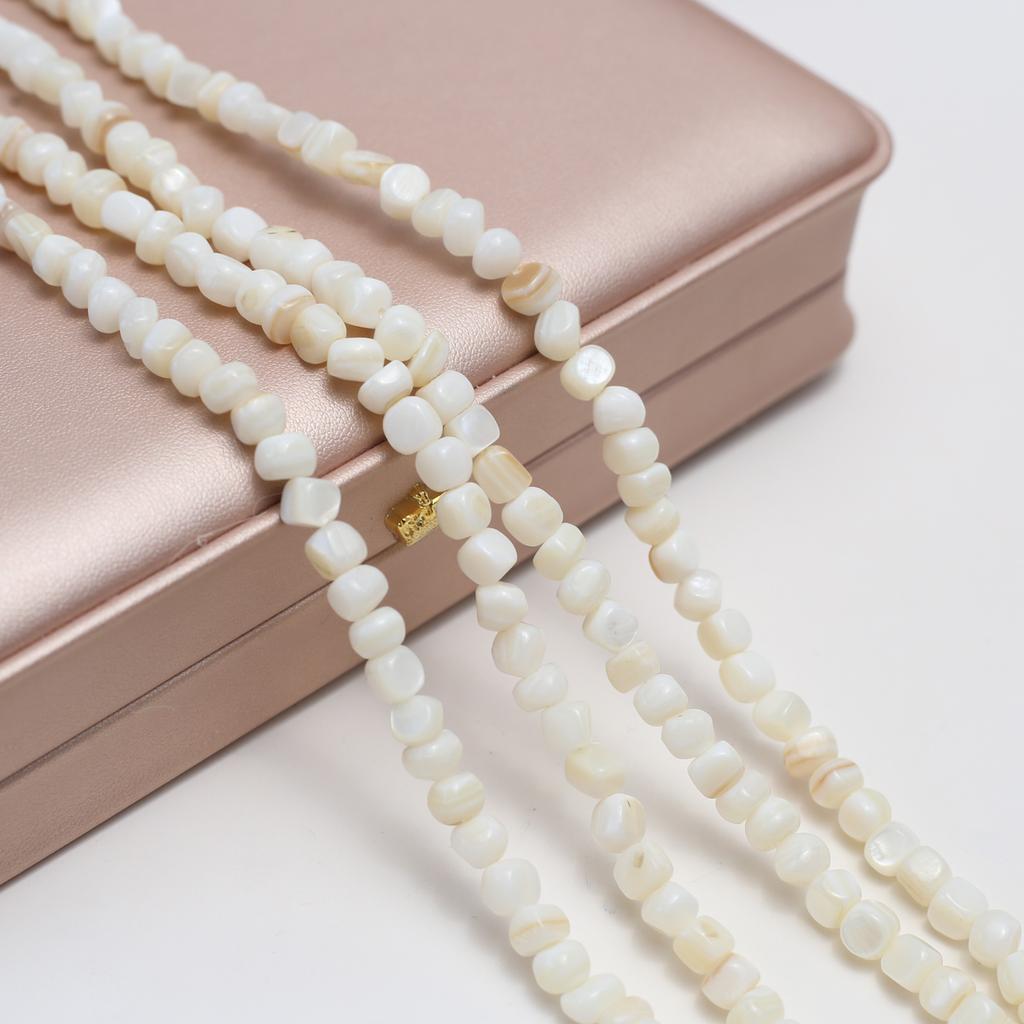 Natural Freshwater Shell Beads White Irregular Beads 6-7mm For Jewelry Making DIY Necklace Bracelet Earrings Accessory Length 38cm