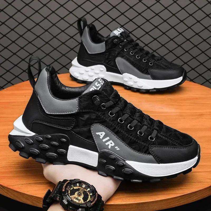 

Stylish Men s Vulcanize Shoes for Leisure and Running in 2025, Thick-Soled Casual /Sneakers 41 чёрный