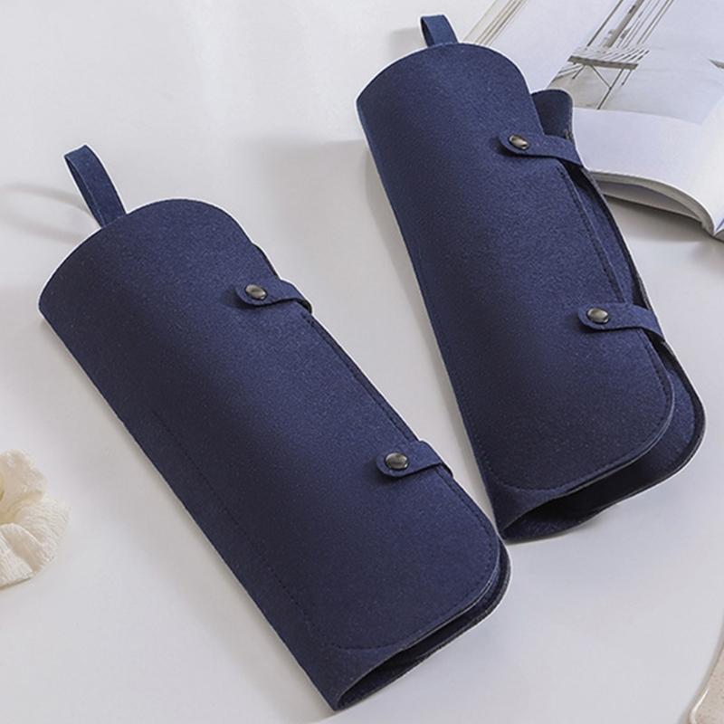 Easy Carry Portable Hanging Felt Storage Bag With Thermal Protective For Hair Curling Iron Travel Organizers