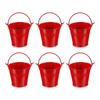PATIKIL X Small Metal Buckets with Pack of 6 Mini Galvanized Buckets for Party Favors and Red 2.7" 2.3" Handles, Crafts, Decorations,