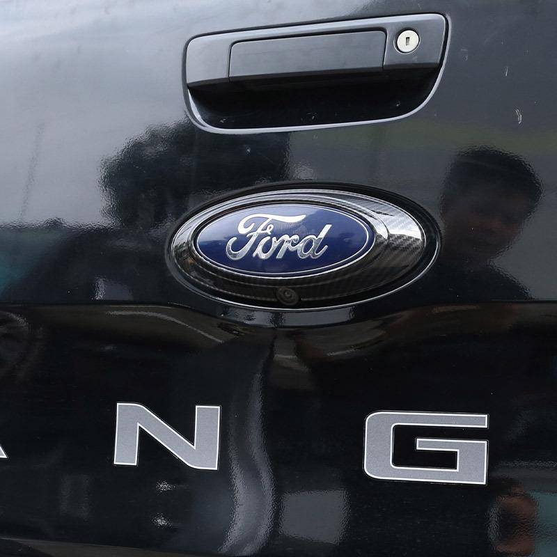 För Ford Ranger Wildtrak 2015- ABS Kolfiber/Svart Bilbaklucka Dekorativ Klistermärke Biltillbehör