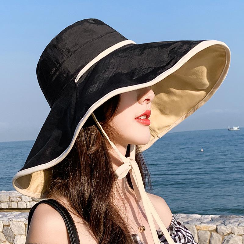 Women's Summer Sun Protection Hat with Large Brim and Face Covering
