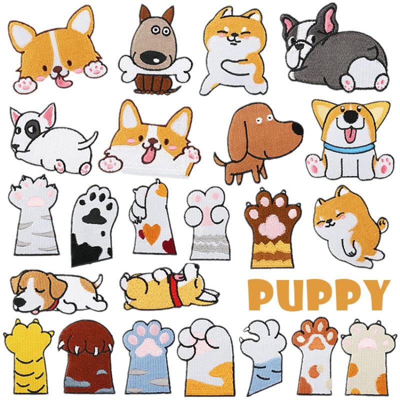 New Cute Cat Embroidery Patchwork Hot Selling Popular Puppy and Cat Patch Computer Embroidery Stamp Cartoon Cat Paw