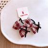 Red Cloth Plaid Bow Hair Rope Ring Children Baby Girls Kid Elastic Hair Rubber Band Accessories Headdress Headwear Ornament