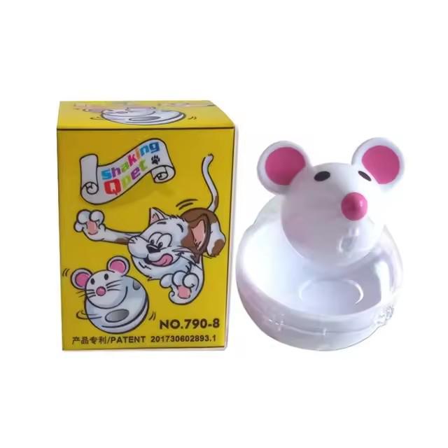 

Кормушка для домашних животных Игрушка для кошек Мышь Еда Перекатывающийся Дозатор Просыпания Миска Интерактивная Игра Тренировочная Игрушка Для Котят Кошек Забавные Товары для домашних животных белый